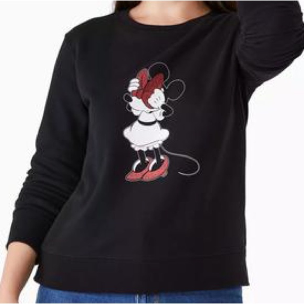 NWT Disney X Kate Spade New York Minnie Mouse Sweatshirt Black Size M